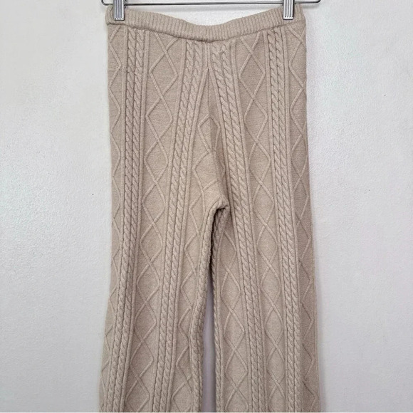 Lulus Womens Xsmall Welcoming Warmth Beige Cable High Rise Wide Leg Sweater Pant - Picture 10 of 12